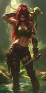 kırmızı saçlı kadın savaşçı