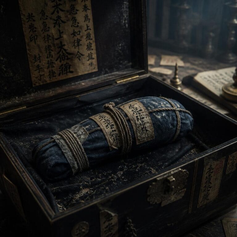 Gpt image 2 A mysterious ancient relic wrapped tightly in faded midnight blue cloth complete 0.jpg